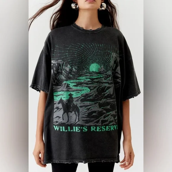 Urban Outfitters Willie's Reserve Cowboy Distressed Tee - Picture 4 of 7